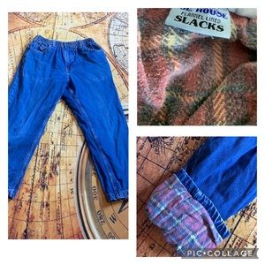 Vintage Haband Ice House Flannel Lined Medium Wash Jeans